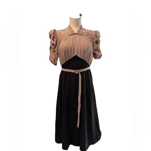 Antonio Marras Black and Tan Midi Dress size 40